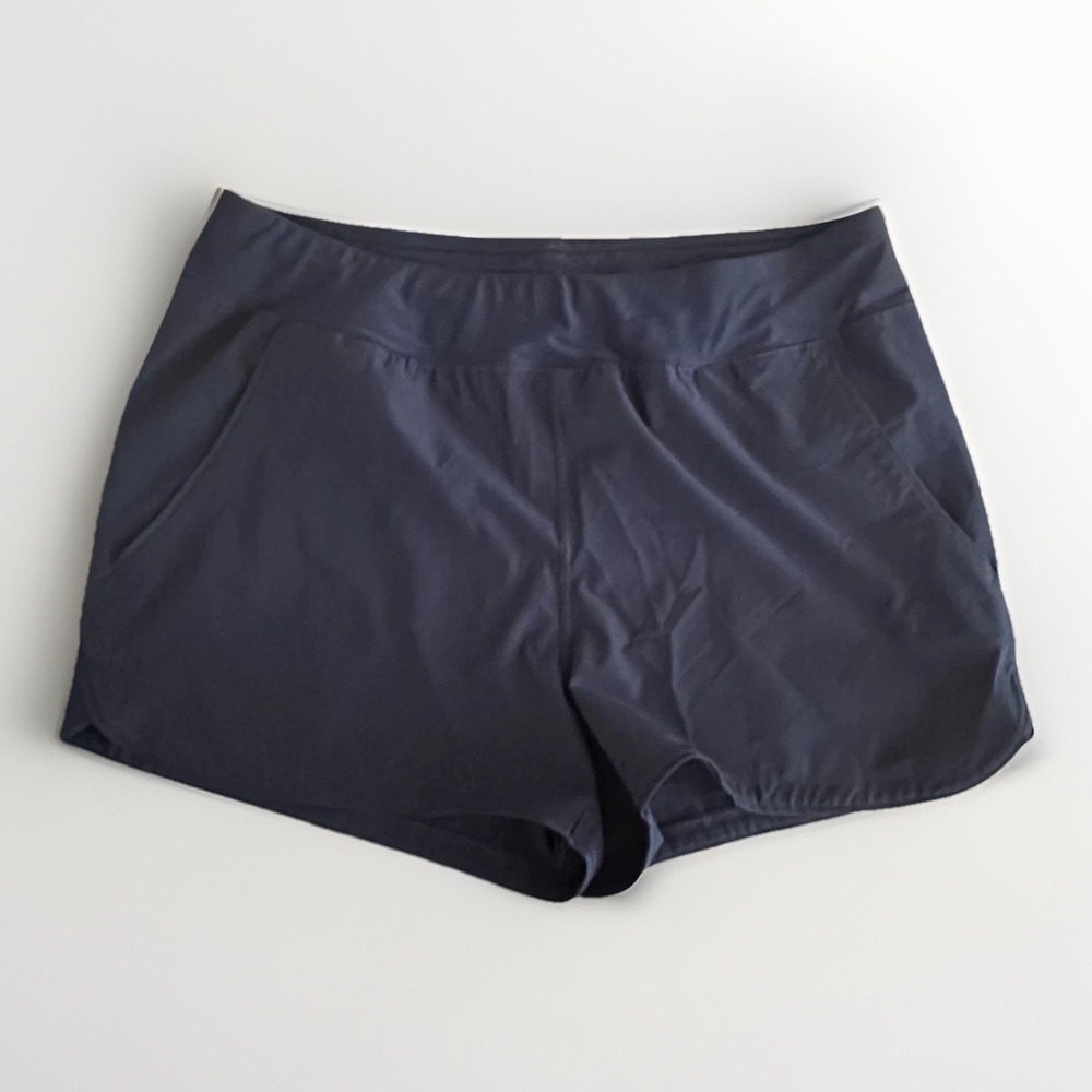 Lands' End Women's Size 14 Navy Swim Shorts Athletic Beach Swim Bottom Vacation